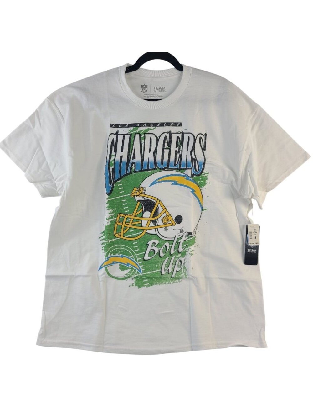 NEW Los Angeles Chargers Bolt Up Graphic T-Shirt NFL Team Apparel White Sz XL